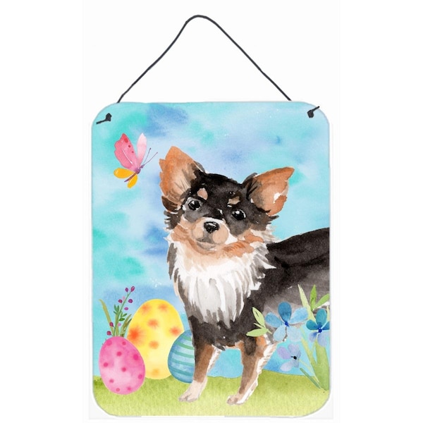 Carolines Treasures Long Haired Chihuahua Easter Wall or Door Hanging Print - BB9633DS1216