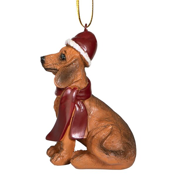 Design Toscano Dachshund Holiday Dog Ornament Sculpture - JH576308