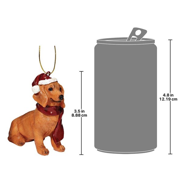 Design Toscano Dachshund Holiday Dog Ornament Sculpture - JH576308