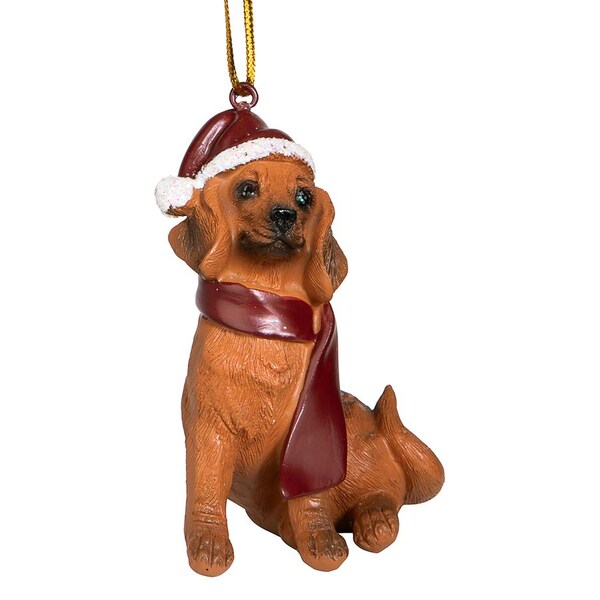 Design Toscano Dachshund Holiday Dog Ornament Sculpture - JH576308