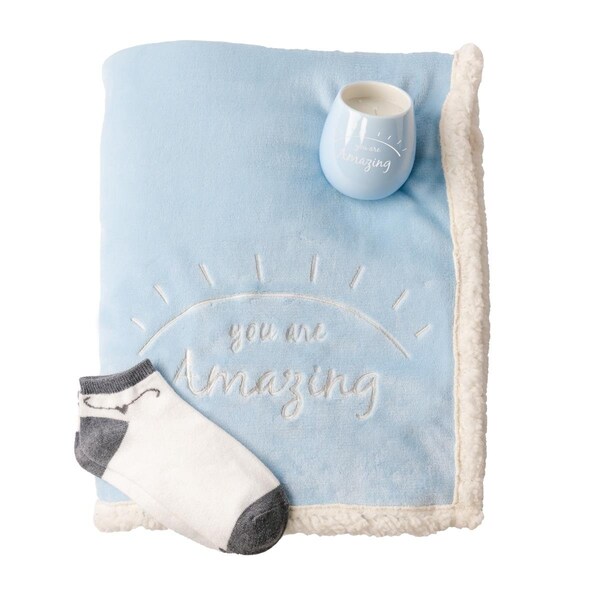 Coolcollectibles You Are Amazing Blanket Candle & Sock Boxed Gift Set - CO3321719