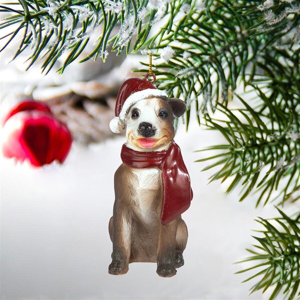 Design Toscano Pitbull Holiday Dog Ornament Sculpture - JH576312