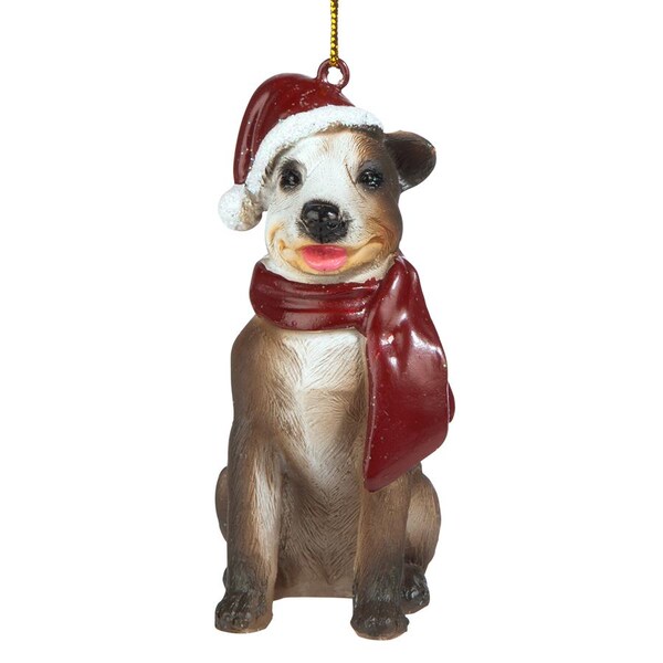 Design Toscano Pitbull Holiday Dog Ornament Sculpture - JH576312
