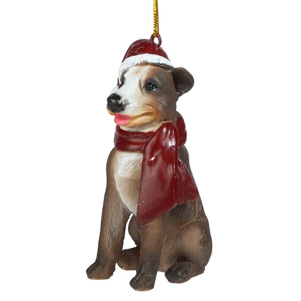 Design Toscano Pitbull Holiday Dog Ornament Sculpture - JH576312