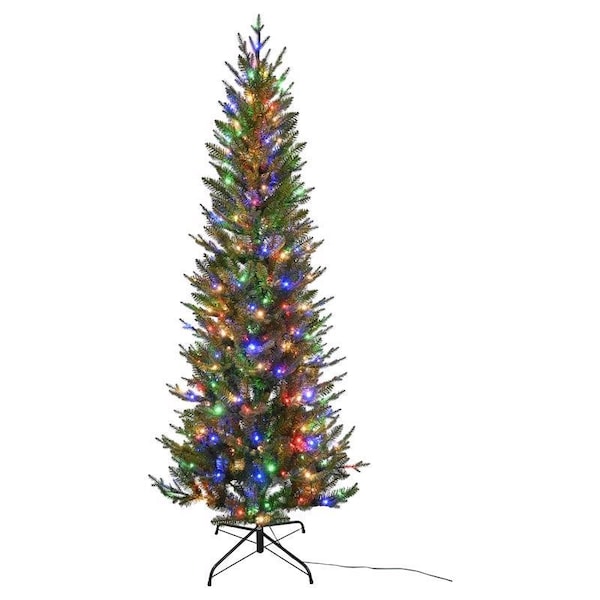 Celebrations Celebrations 1-2 Tree 7 ft. Slim LED 350 ct Majestic Fraser Fir Color Changing Christmas Tree - TSMF7CCA