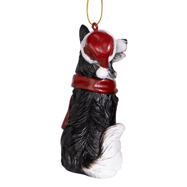Design Toscano Border Collie Holiday Dog Ornament Sculpture - JH576341