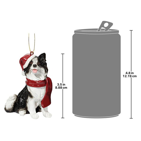 Design Toscano Border Collie Holiday Dog Ornament Sculpture - JH576341