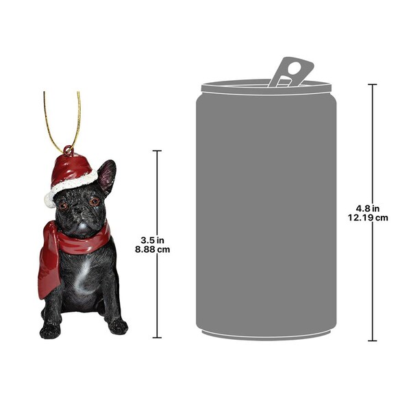 Design Toscano French Bulldog Holiday Dog Ornament Sculpture - JH576324