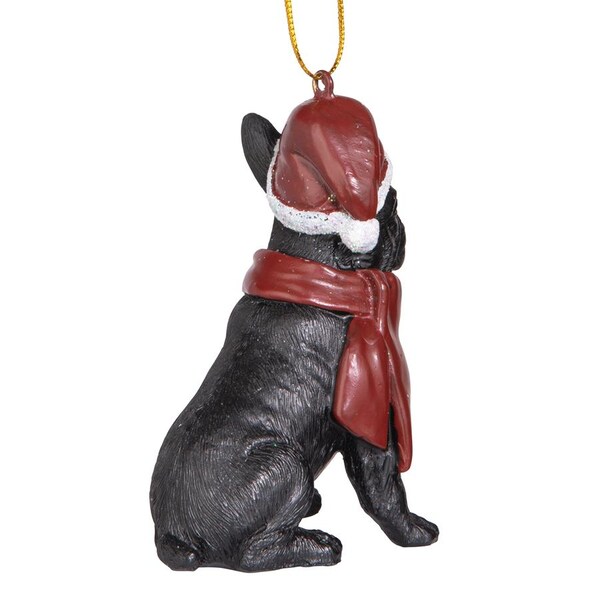 Design Toscano French Bulldog Holiday Dog Ornament Sculpture - JH576324