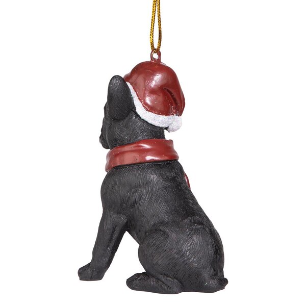 Design Toscano French Bulldog Holiday Dog Ornament Sculpture - JH576324