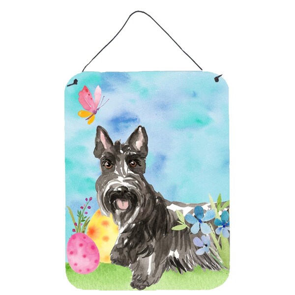 Carolines Treasures Easter Eggs Scottish Terrier Wall or Door Hanging Prints - CK1902DS1216