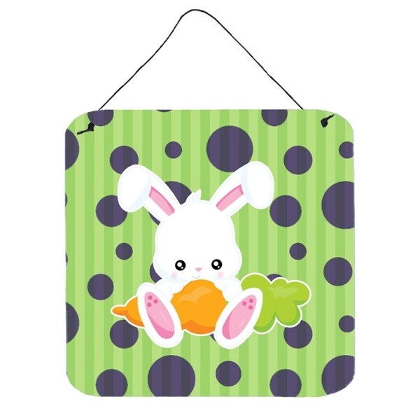 Carolines Treasures Easter Polkadot Rabbit Wall or Door Hanging Prints - BB6903DS66