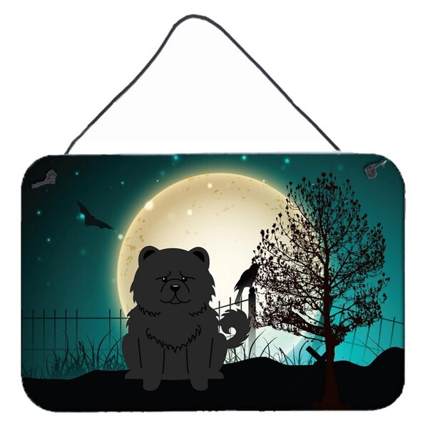 Carolines Treasures Halloween Scary Chow Chow Black Wall or Door Hanging Prints - BB2333DS812