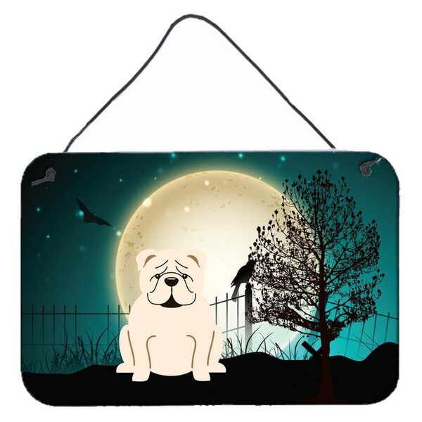 Carolines Treasures Halloween Scary English Bulldog White Wall or Door Hanging Prints - BB2313DS812