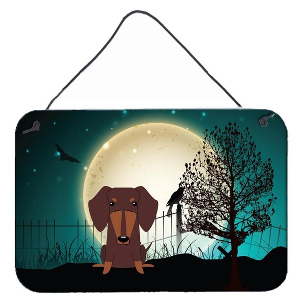 Carolines Treasures Halloween Scary Dachshund Chocolate Wall or Door Hanging Prints - BB2321DS812