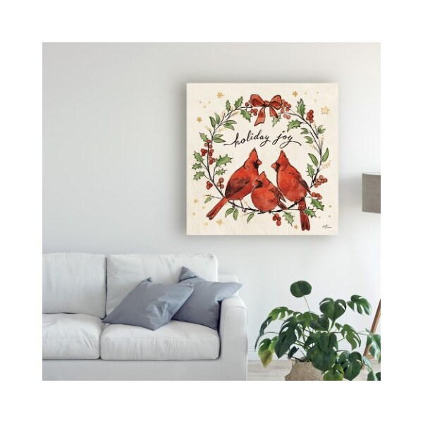 Trademark Fine Art Janelle Penner 'Christmas Lovebirds Xi' Canvas Art, 18x18 - WAP10015-C1818GG