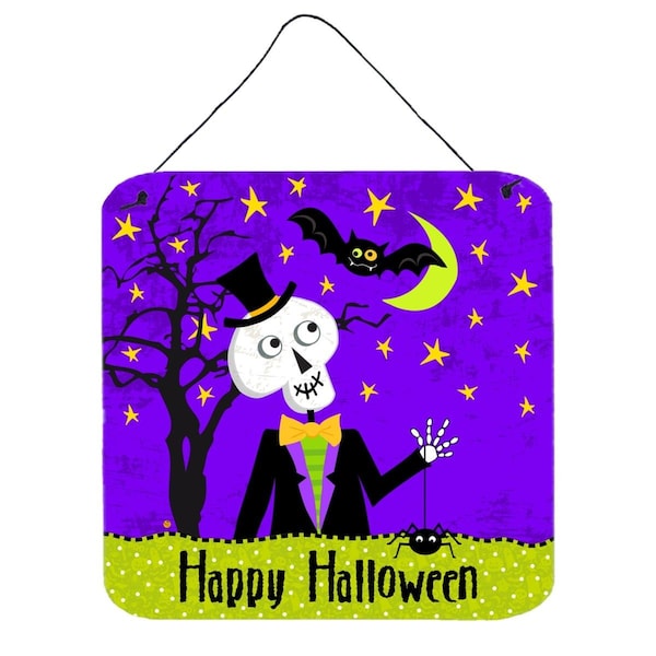 Carolines Treasures Happy Halloween Skeleton Wall or Door Hanging Prints - VHA3014DS66