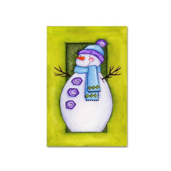 Trademark Fine Art Maureen Lisa Costello 'Holiday Wishes Snowman' Canvas Art, 12x19 - ALI12280-C1219GG