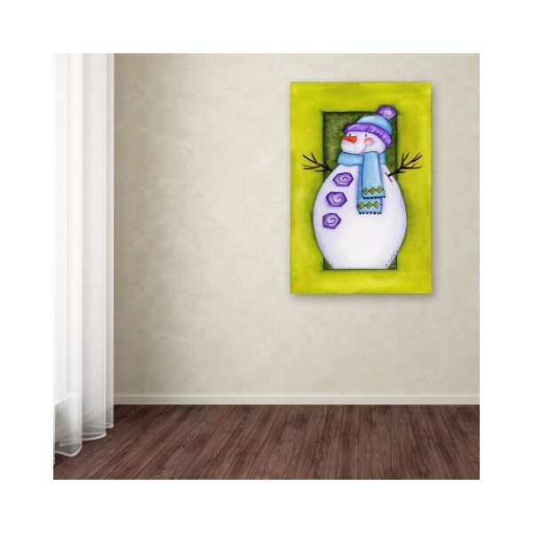 Trademark Fine Art Maureen Lisa Costello 'Holiday Wishes Snowman' Canvas Art, 12x19 - ALI12280-C1219GG