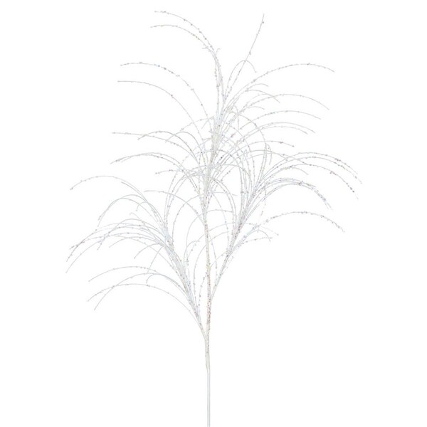 Vickerman White Glitter Grass Spray, 34 in., 6PK - QG164001