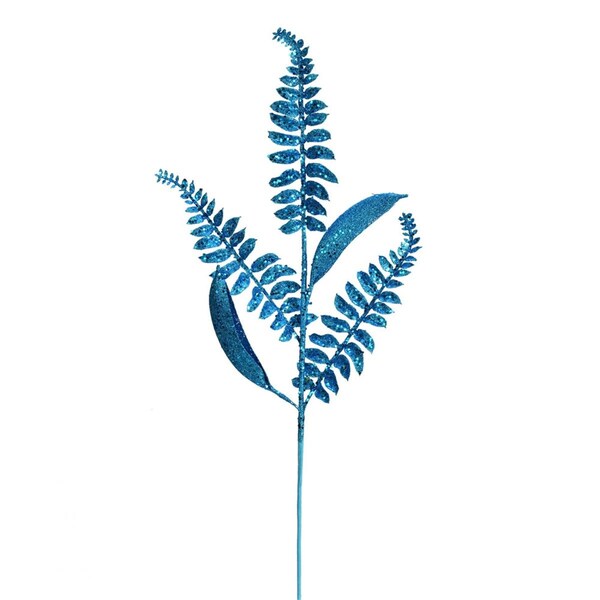 Vickerman 33 in. Turquoise Fern Leaf Spray, 6PK - QG192212