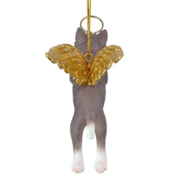 Design Toscano Honor the Feline: Grey Tabby Holiday Cat Angel Ornament - JH170740