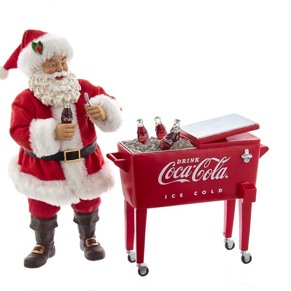 Coca-Cola Coca Cola  Kurt Adler Coke Santa with Table Cooler Set - 2 Piece - CC5221