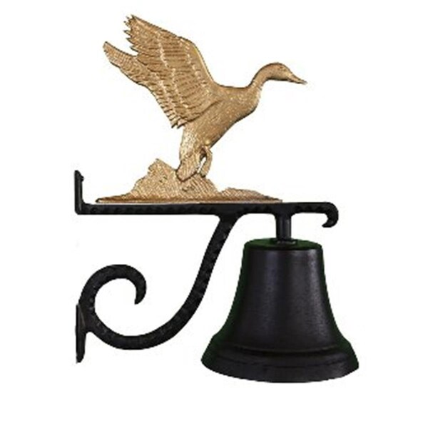 Swivel Cast Bell With Gold Bronze Duck Ornament - SW742008