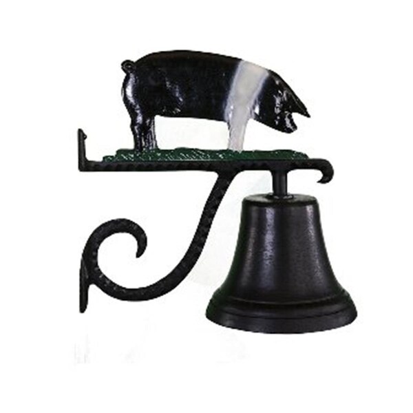 Swivel Cast Bell With Natural Color Pig Ornament - SW804982