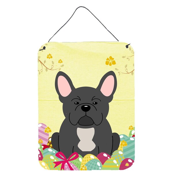Carolines Treasures Easter Eggs French Bulldog Black Wall or Door Hanging Prints - BB6014DS1216