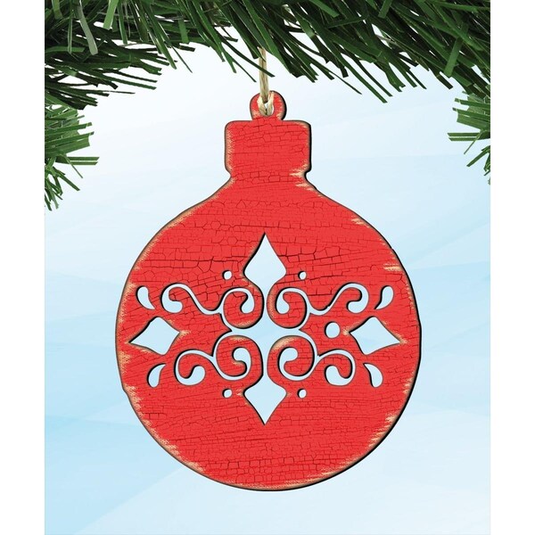 Designocracy Christmas Ball Wooden Ornament - 99806O