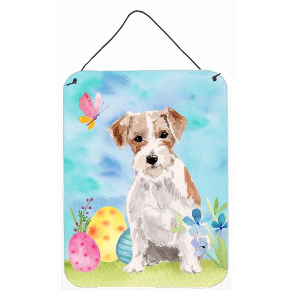 Carolines Treasures Wire Hair Jack Russell Easter Wall or Door Hanging Print - BB9613DS1216