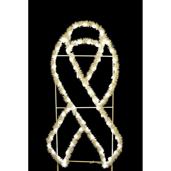 Queens Of Christmas 6 ft. Garland Awareness Ribbons, Warm White - GM-RBN-06-WW-GAR