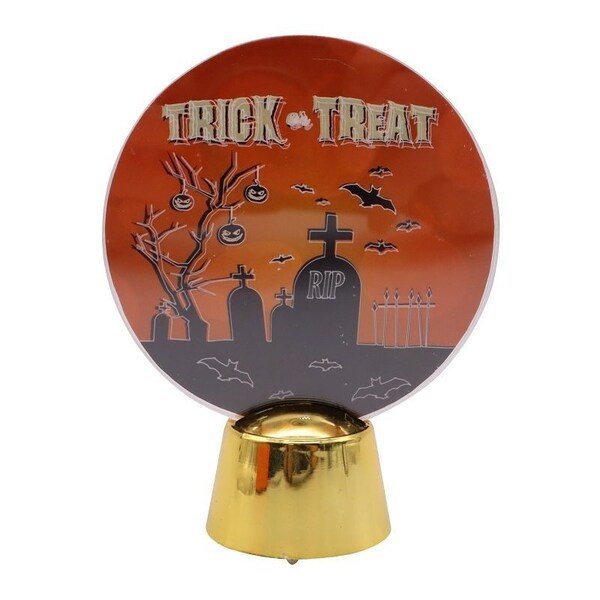 Santas Forest LED Luminous Acrylic Plate, Orange, B/O, 4.5 in - 99932