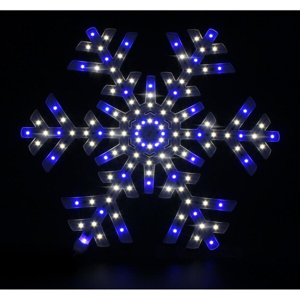 Queens Of Christmas 14 in. LED Snowflake Blue & White - SF-LED-SNOWF14-BW