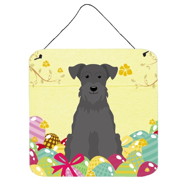 Carolines Treasures Easter Eggs Miniature Schanuzer Black Wall or Door Hanging Prints - BB6051DS66