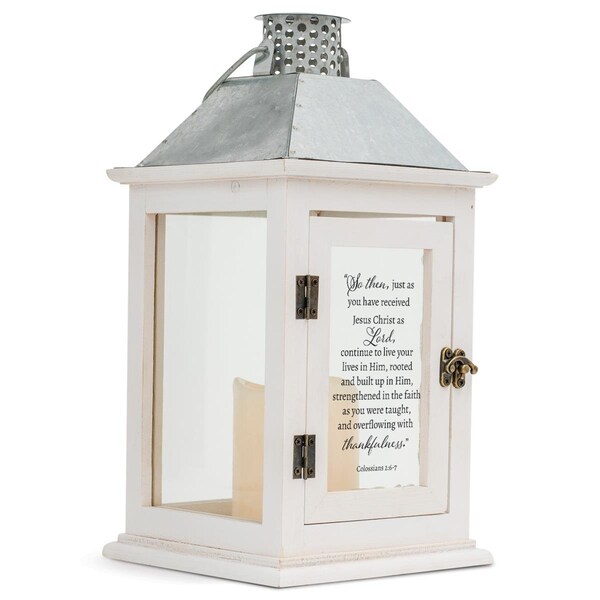 Dicksons Unisex So Then Colossians 2-6-7 Small Lantern, White - One Size - LTN235SW