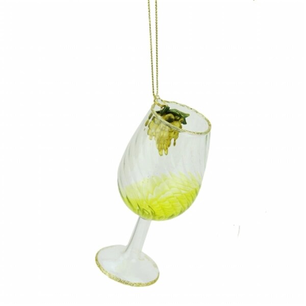 Northlight Seasonal Tuscan Winery Yellow Wine Glass Christmas Ornament - 31752606