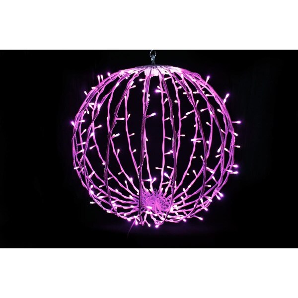 Queens Of Christmas 20 in. LED Sphere Lights, Pink - 200 Count - S-200SPH-PI-20