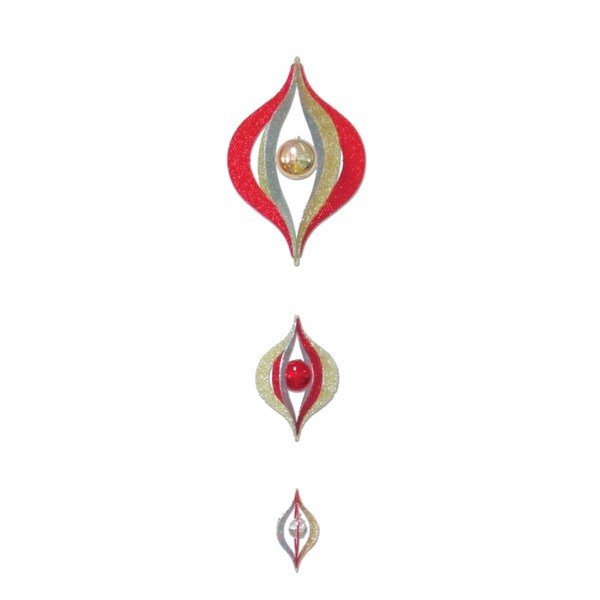 Queens Of Christmas 52 in. Dangle Ornament Green Red & SIlver - ORN-OVS-ON-52-GRS
