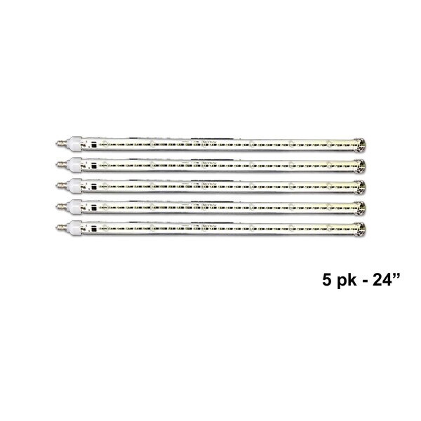 Queens Of Christmas 24 in. Snowfall Tubes Bulb, Warm White, 5PK - C9-SFTUBE-WW-02-5