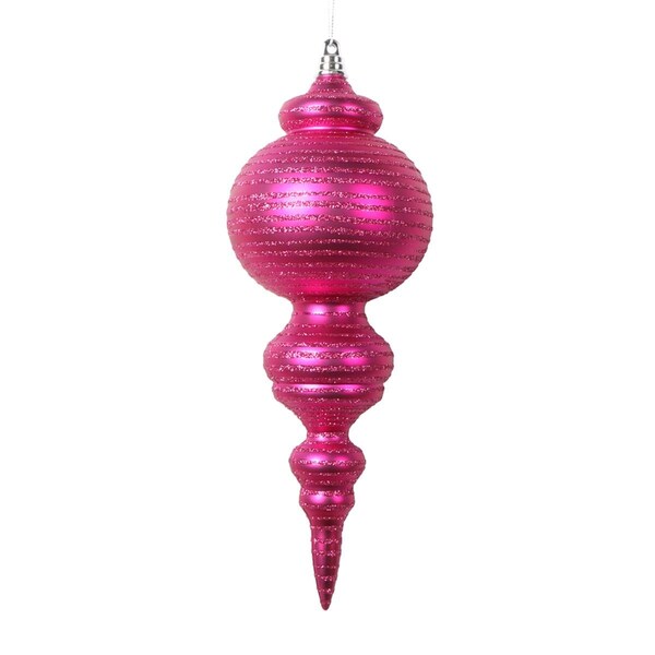 Vickerman 10 in. Matte Cone Ornament, Fuchsia - 2 per Bag - MT224570