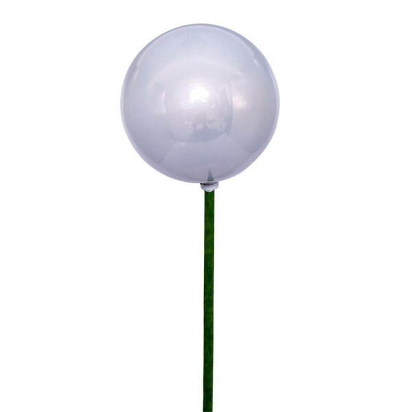 Vickerman 3 x 18 in. Pearl Ball Stick Ornament, Silver - 12 per Bag - N222907PV