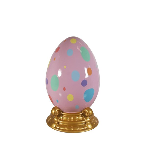 Queens Of Christmas 4.5 ft. Pastel Polka Dot Egg Decor with Base - EST-EGG-4.5-PSTL-PDOT