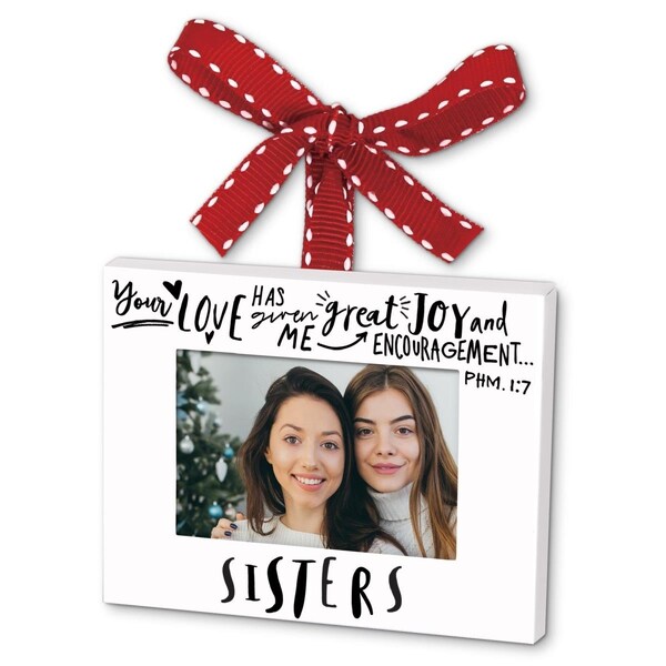 Lcp Frame Sisters Ribbon Hang Christmas Ornament - 83148