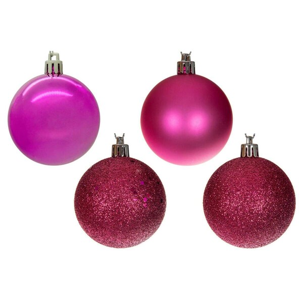Vickerman 4 in. Sugar Glitter Ball Ornament, Light Blue & White - 4 per Bag - MT228532