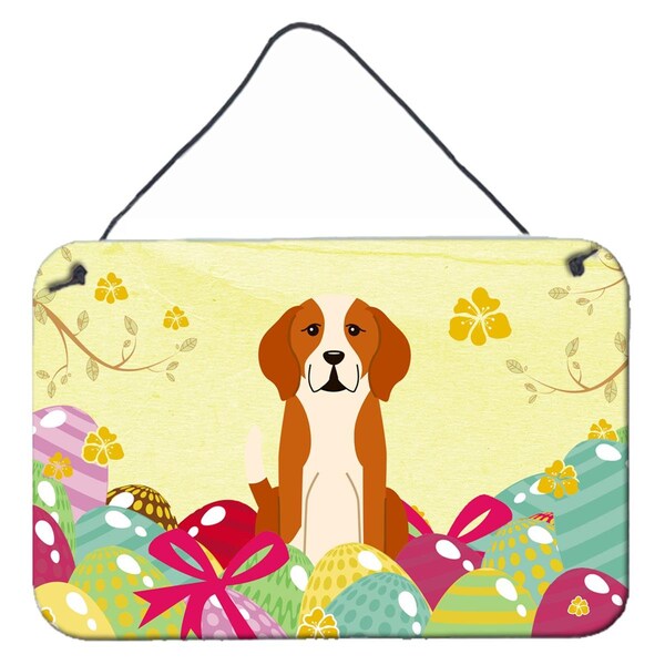 Carolines Treasures Easter Eggs English Foxhound Wall or Door Hanging Prints - BB6110DS812