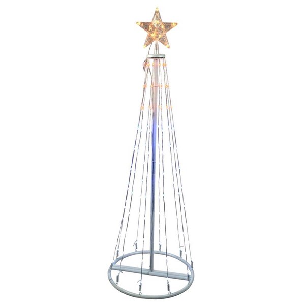 Celebrations 4 ft. Slim LED 120 Light Ribbon RGB Light Color Changing Christmas Tree, Multi Color - 9081105