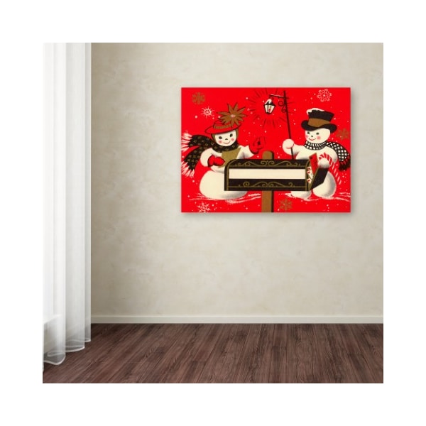 Trademark Fine Art Vintage Apple Collection 'Vintage Christmas Snowmen' Canvas Art, 18x24 - ALI18184-C1824GG