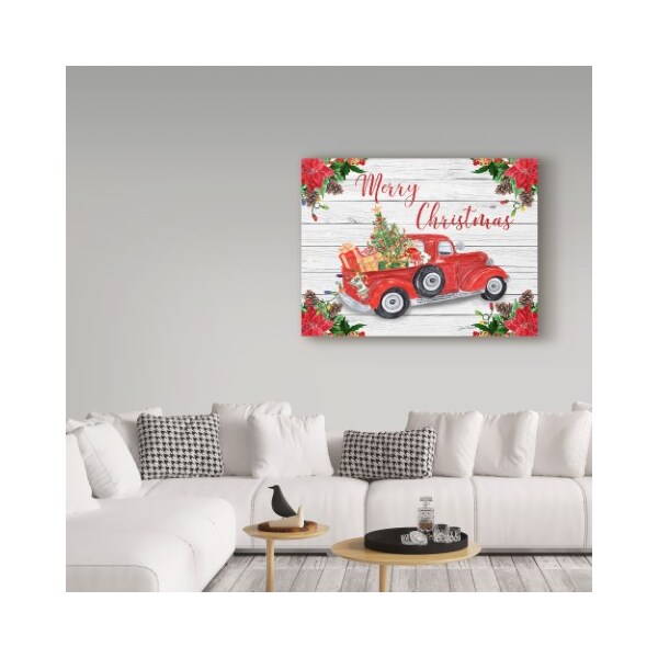 Trademark Fine Art Jean Plout 'Vintage Red Truck Christmas' Canvas Art, 24x32 - ALI37275-C2432GG